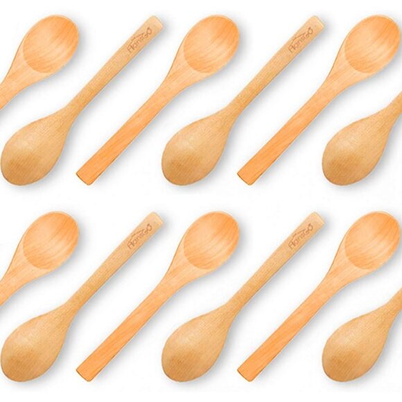 12PCS 5 inches Mini Wooden Salt Spoons Tasting Spoon Wooden Small Soup Spoons - Picture 4 of 10